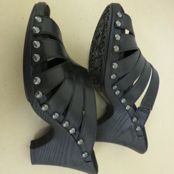 WHITE MOUNTAIN BLACK LEATHER UPPER CLOG/ SIZE 7 - Picture 3 of 8